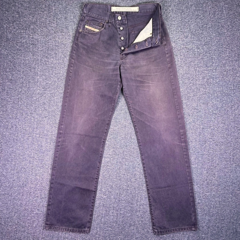 Diesel Jeans Mens 30 Brown Straight Grunge Vintage Faded Button Fly Casual Denim